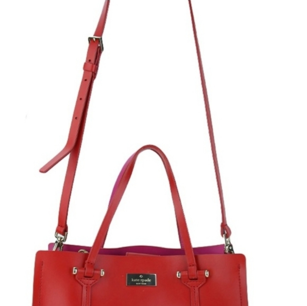Kate Spade New York Kyra Arbour Hill Tote Crossbody Red Pink - Picture 16 of 16
